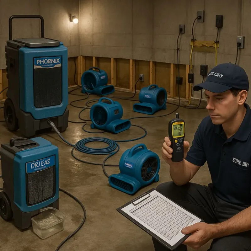 Structural Drying and Dehumidification process in Ness County, KS
